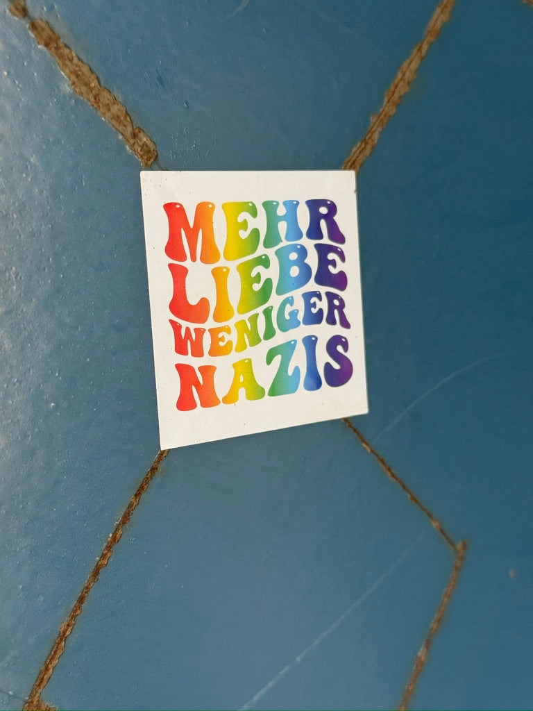 30x Mehr Liebe Weniger Nazis Sticker Aufkleber 5,2cmx5,2cm