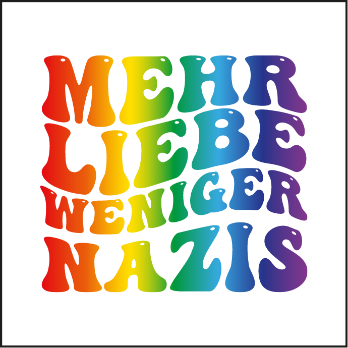 30x Mehr Liebe Weniger Nazis Sticker Aufkleber 5,2cmx5,2cm